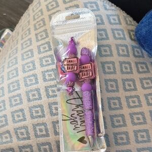 Purple Beaded Pen Set